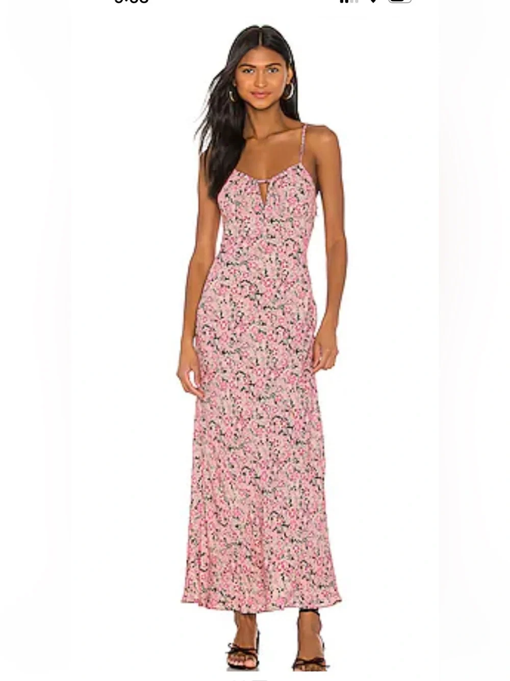 NWT Free People size L Bon Voyage midi dress in black combo